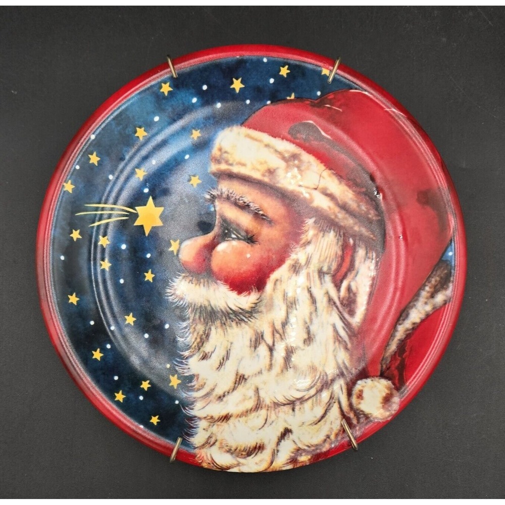 Nantucket Santa St‎ Nick Chrismas Dinner Plate Platter Wall Decor w/ plate hange